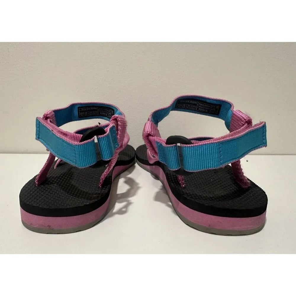 Teva women size 10 hook & loop flats comfort thongs ankle strap sandals 1003986